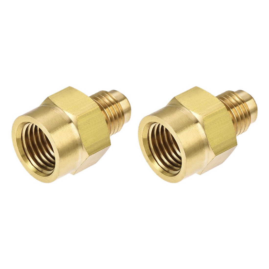 2pcs Brass Pipe Fitting 1/4 SAE Male to 1/4NPT Female Thread Tubing Adapter