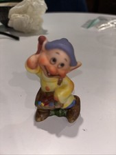Vintage Schmid Walt Disney Seven Dwarfs Dopey Playing Xylophone Ceramic Figurine