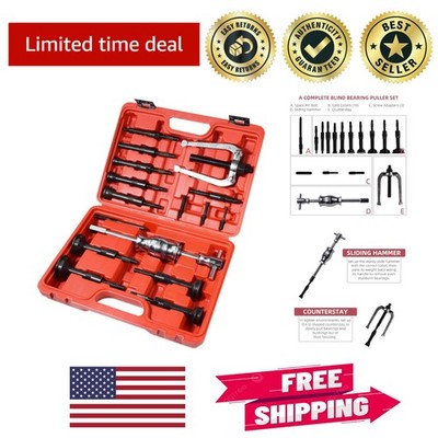 Versatile 16PC Internal Bearing Extractor Kit with T-Bar Handle for Easy Use