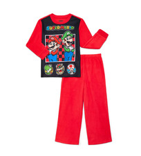 Super Mario  Luigi Boys Pajamas NWT Soft Fabric 4/5 6/7 8 10-12 Red Black