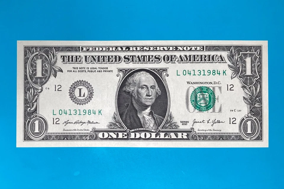 April 13, 1984 (L 04131984 K) BIRTHDAY ANNIVERSARY $1 One Dollar Bill *UNC* - Image 2 of 4