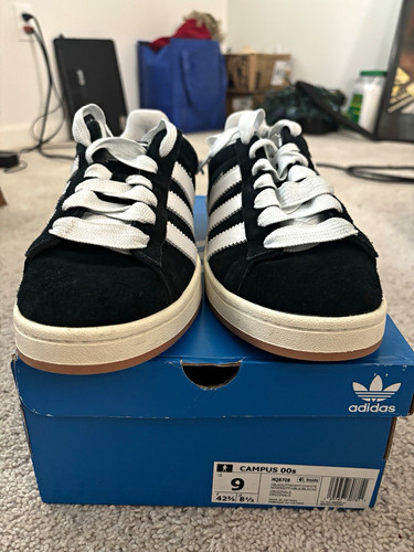 adidas Originals Campus 00s Core Black Gum Suede Low Top Sneakers HQ8708