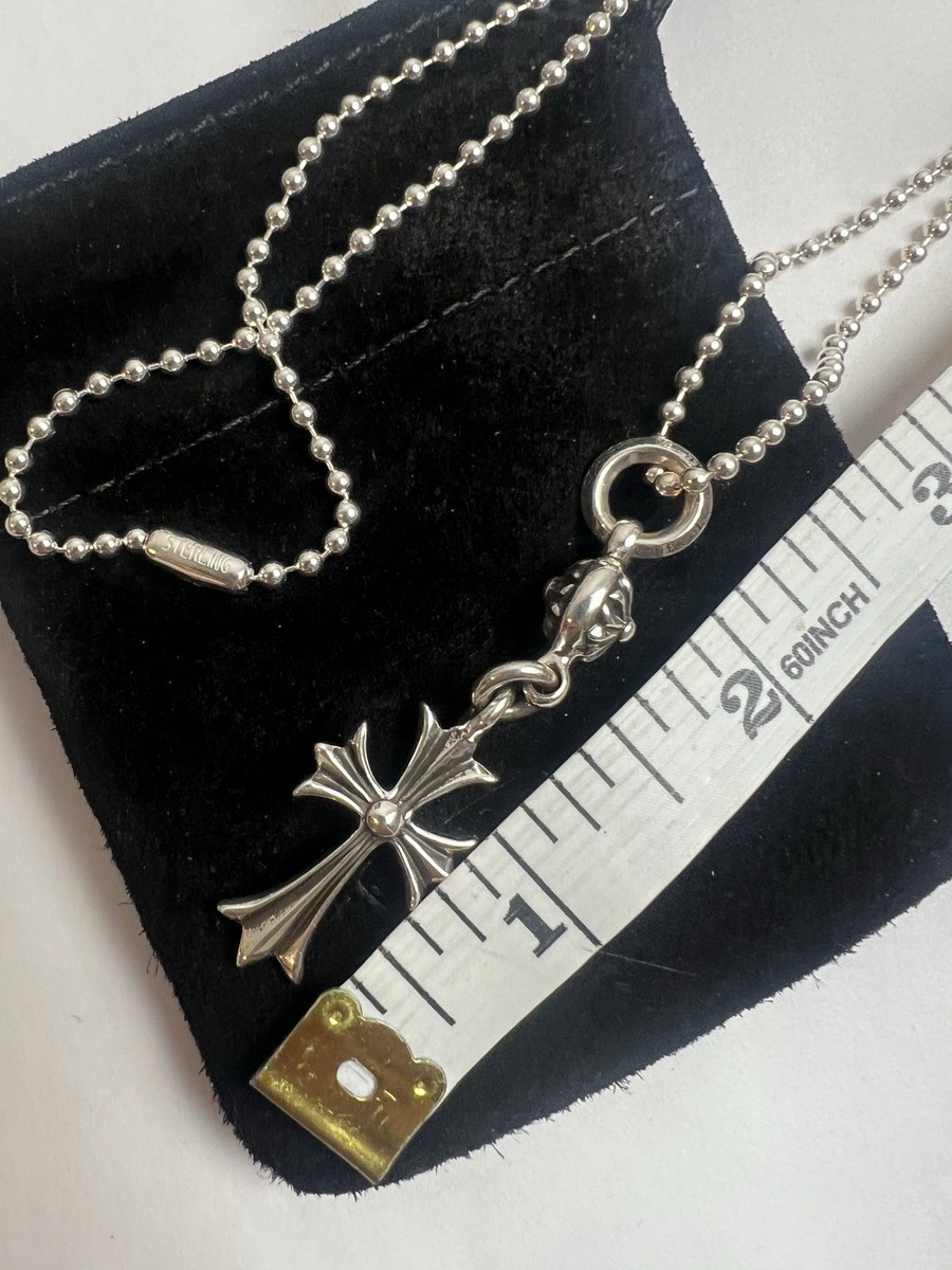 アクセサリー Chrome Hearts CH Cross Small Pendant Unworn Chrome Hearts 1 Ball Tiny CH Cross Pendant Silver + 30 Inch