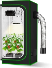 2X2 Grow Tent, 24"X24"X48'' High Reflective 600D Diamond Mylar Canvas with Obser