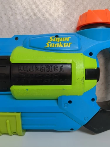 Vintage Nerf Super Soaker Aqua Shock Sneak Attack Blue/Green Color - WORKS! - Picture 8 of 16