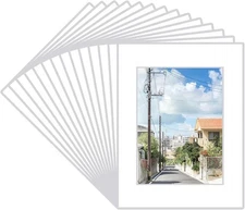 Prudiut 15 Pack 12x16 White Picture Mats, Frame for Photos 9x12, white 