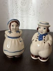 Vintage 1940s Shawnee Pottery Jack & Jill Dutch Couple Salt & Pepper Shaker Set
