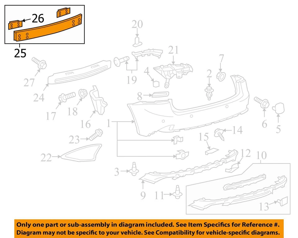 (SOMENTE RETIRADA LOCAL) Reforço de para-choque traseiro compatível com 13-19 LEXUS IS350 2062731 - Imagem 3 de 4