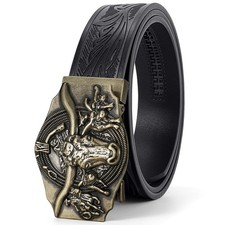 Men's Western Ratchet Belt with Automatic Buckle - Durable Stylish Design Belt