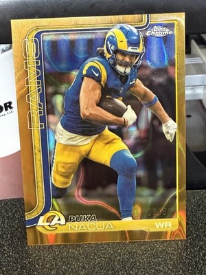 2025  Topps Chrome Puka Nacua Gold Lava /50 #166 Los Angeles Rams
