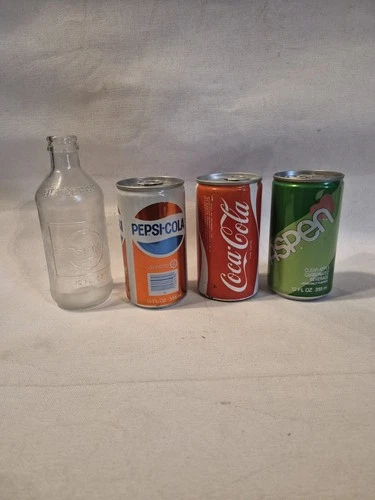 Vintage Steel Soda Cans Lot of 4 Pepsi Coke Aspen