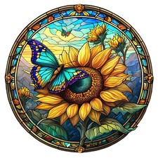 Butterfly Sunflower Beautiful Sticker Labels 4 Party Favor Craft Scrapbook DIY