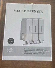 Bathroom Shower Soap / Shampoo / Conditioner Dispenser - 3 Bottle Wall Mount