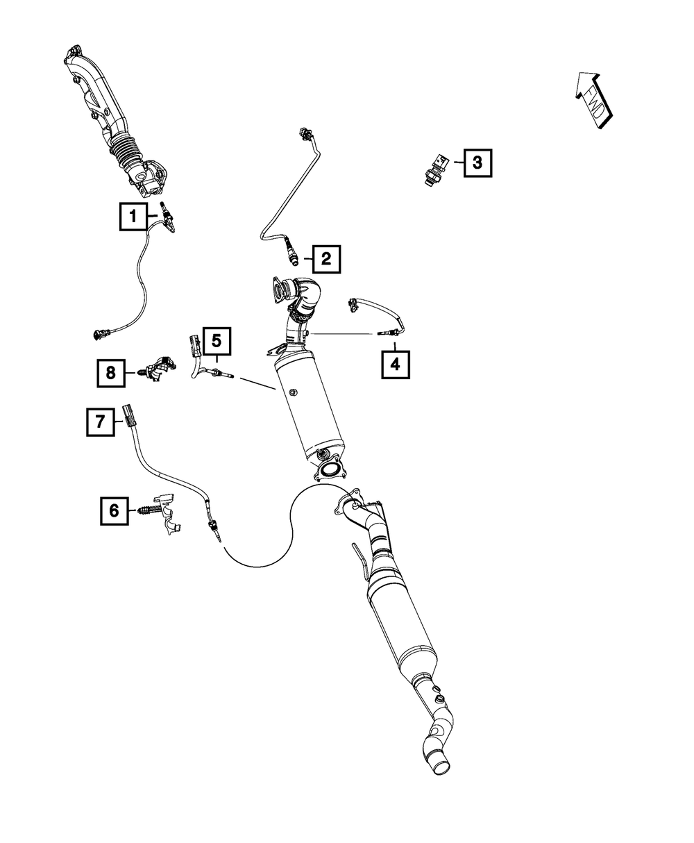 Genuine Mopar Exhaust Temperature Sensor 68383247AA