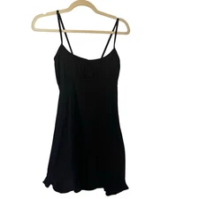 Nasty Gal dress women’s size 6 Black A Line Open Back Mini Slip