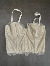 Victoria's Secret lace silver Corsets Bustiers 32c new limited edition