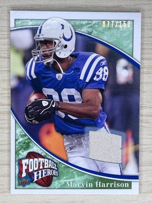 2009 Upper Deck Football Heroes #80 Marvin Harrison Game Used Jersey Green77/150