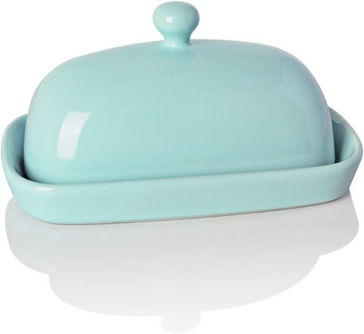Sweejar Ceramic Butter Dish with Lid for Countertop,Porcelain Butter Keeper with