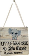Little Man Cave No Girls Allowed - Door Sign - Elephant - Nursery - Gift...