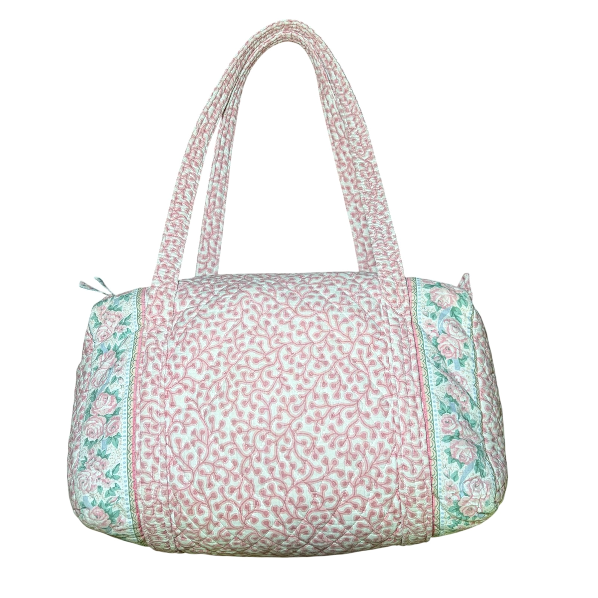 Vera Bradley 1990 PINK DELFT Small Duffel Bag with Zipper VGUC