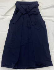 Japanese Vintage Kimono Woman's Hakama Cotton Navy Traditional Length 37in