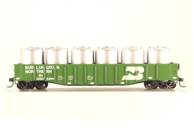 HO Athearn Burlington Northern 50ft Gondola +Frozen Food Container #5580 Xlnt!