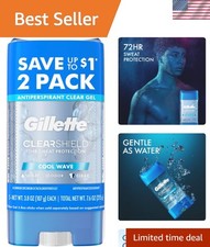 Antiperspirant and Deodorant for Men, Cool Wave, Gel, 3.8 oz, Pack of 2