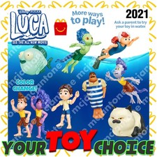 McDonald's 2021 LUCA Disney SWIM Color Change SEA MONSTER Italy YOUR Toy CHOICE