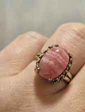 Vintage Goldring 333 Gelbgold rosa Stein Rhod...