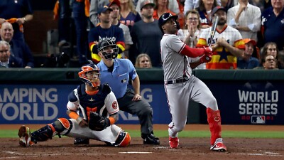 ATLANTA BRAVES JORGE SOLER WIN 2021 WORLD SERIES MVP  8X10 PHOTO W/BORDERS  MLB