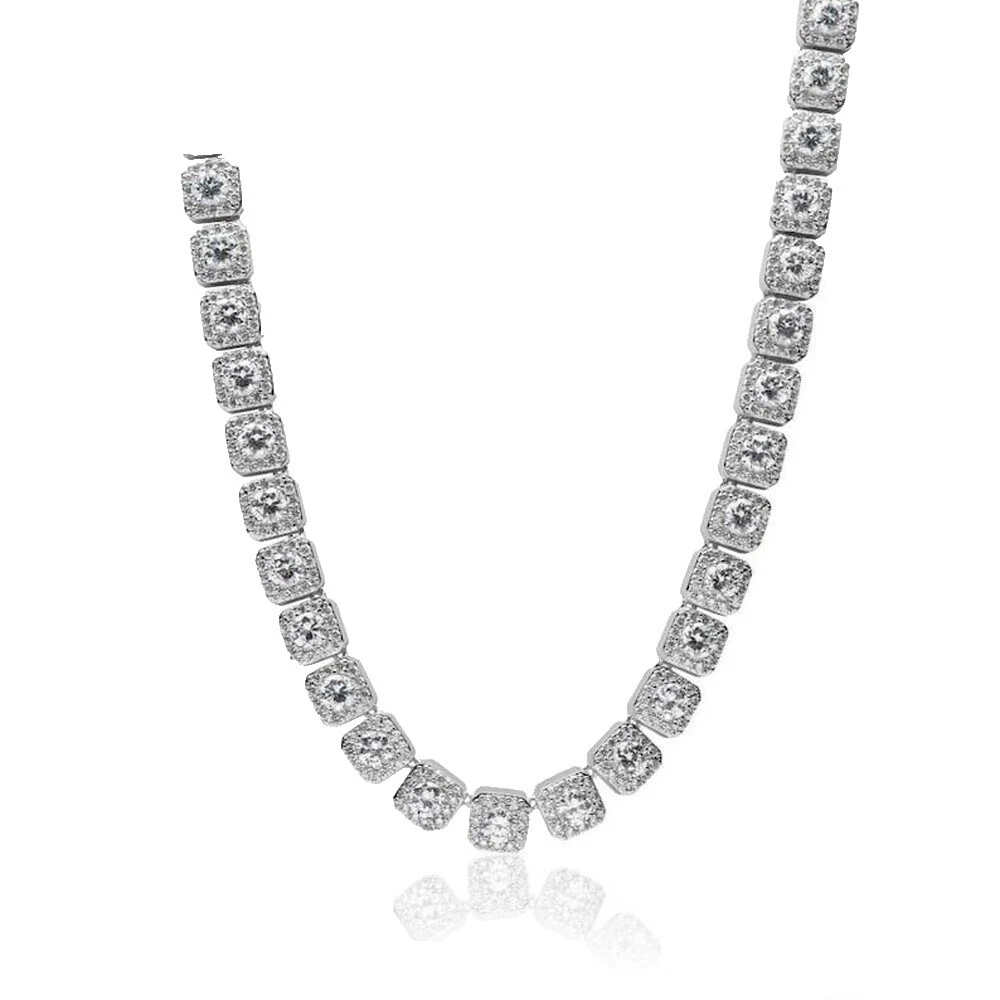 Collares y Colgantes Bañado en Plata diamante para hombres