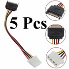 5PC Male Female 4-pin Power Drive Adapter adaptor Cable to Molex IDE SATA 15-pin