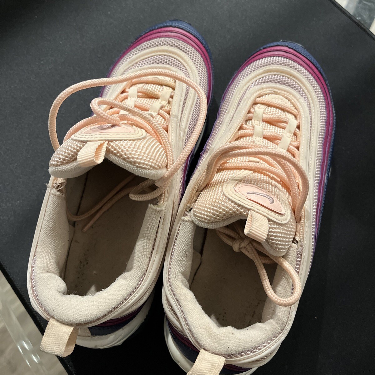 Nike Air Max 97 Women Size 8.5 921733-802 Cream-Blue-Purple