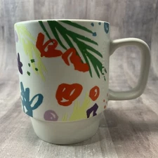 STARBUCKS Spring 2016 Coffee Cup Mug ABSTRACT FLORAL Stackable 12oz