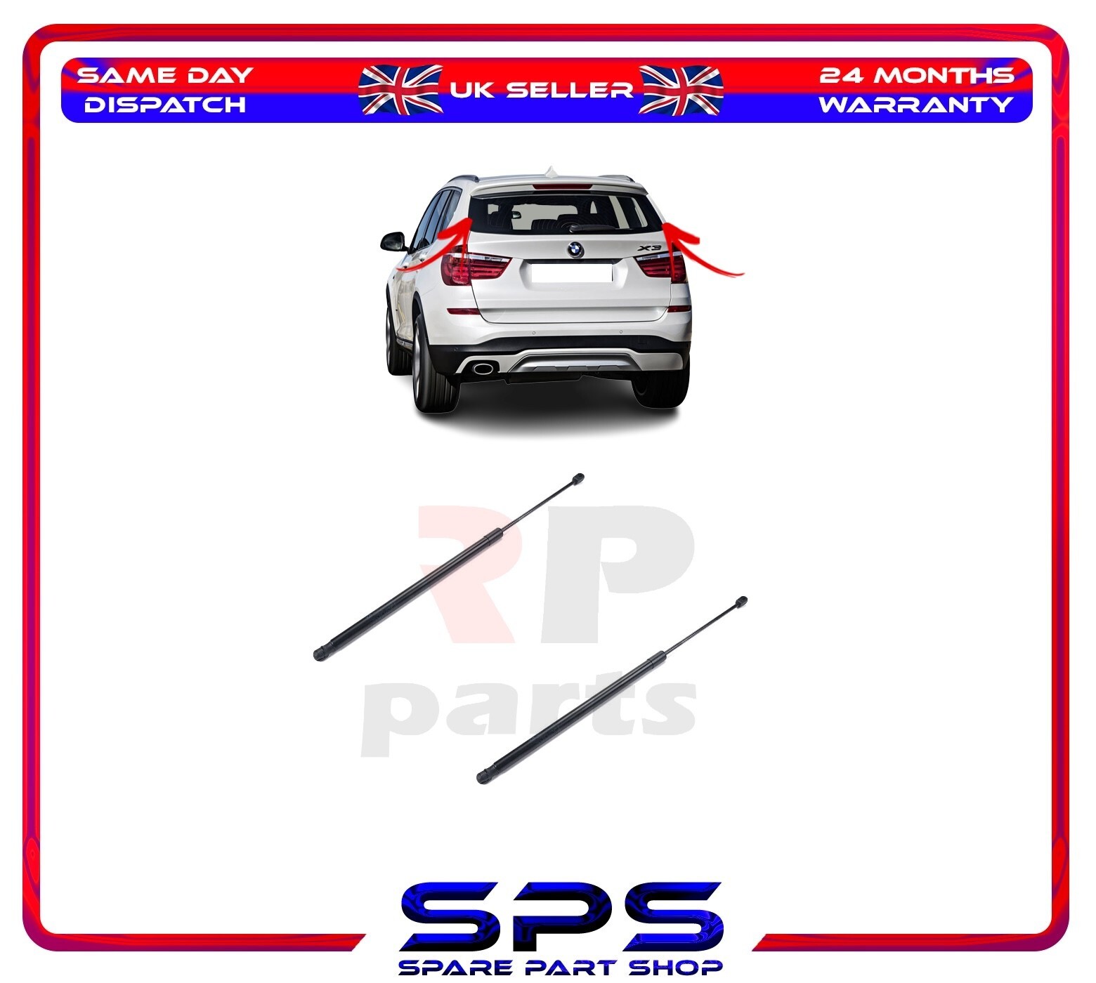 2X Tailgate Boot Gas Struts For BMW X3 F25 (2011-2017) 51247211289