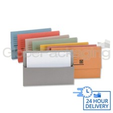 Image of 200 x FOOLSCAP DOCUMENT WALLETS ASSORTED COLOURS FOR A4 DOCS ETC. - 24HR DEL