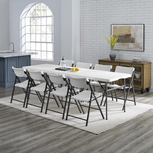 8 Ft Folding Table Heavy Duty Indoor Outdoor Portable Locking Stain Resistant US - Picture 13 of 16