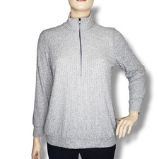 Torrid Quarter Zip Sweatshirt Womens 2X Gray Relaxed Fit Super Soft Plush Rib