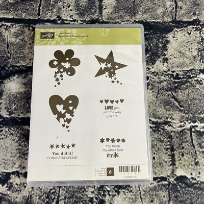 Stampin' Up! SPRINKLED EXPRESSIONS 6 stamp Set Unmounted Stamps 125132