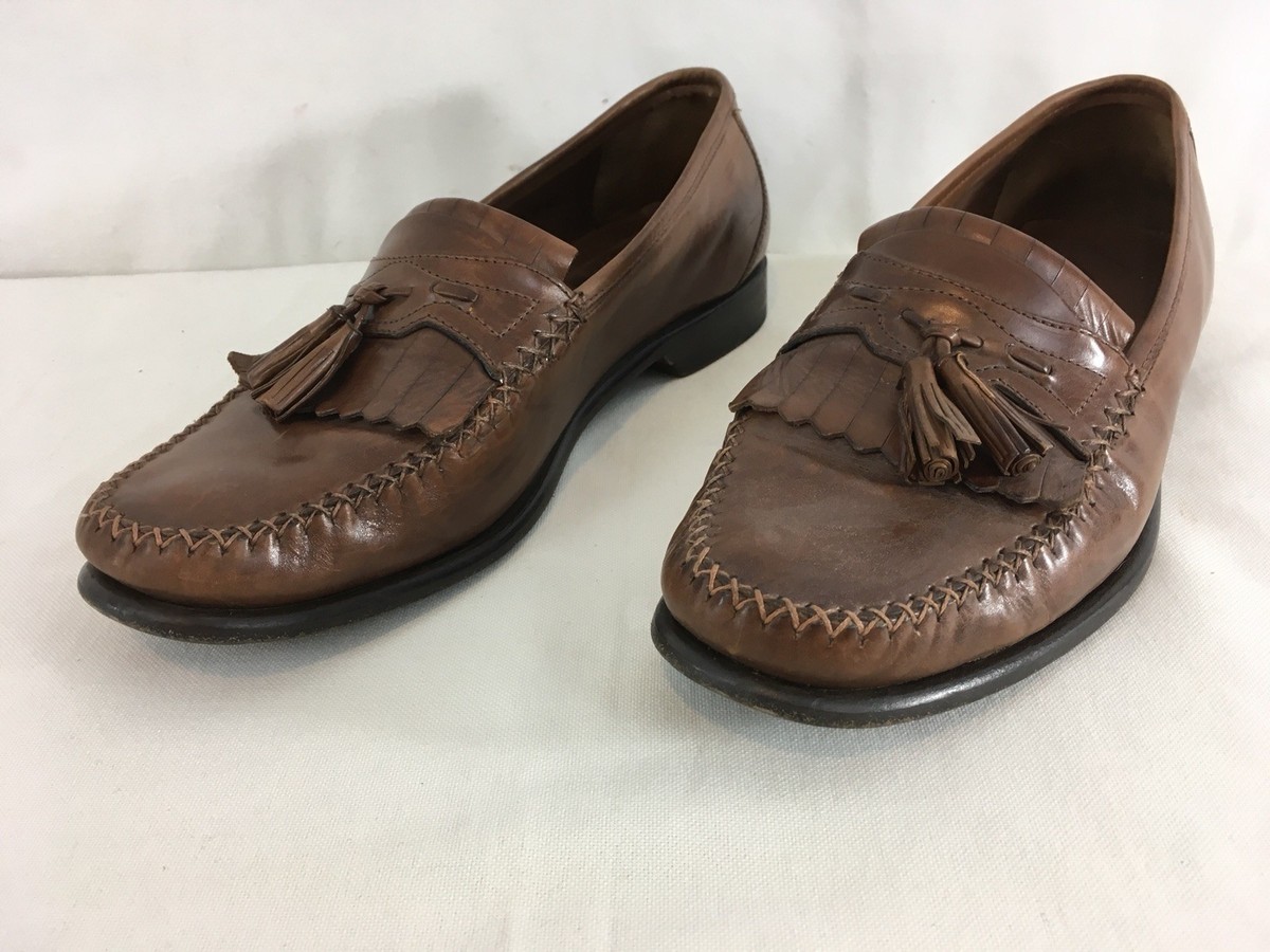 Johnston Murphy Mens Brown Tassel Loafers 10 M Johnston Murphy Mens Brown Moc Toe Slip On Dress Kiltie  main image 3