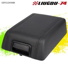 Fit For 2004-2008 Ford F150 Center Console Arm Rest Lid Cover Pad Black Leather