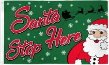 Santa Stop Here Flag 3x5ft Merry Christmas Flag Xmas Decor Santa Claus
