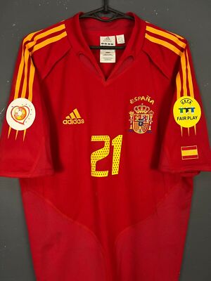 VALERON VINTAGE MEN'S SPAIN 2004/2005 ESPANA SOCCER FOOTBALL SHIRT