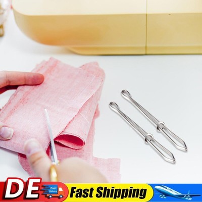 2Pcs Drawstring Threader Metal Elastic Band Tape Punch Cross Stitch Threader