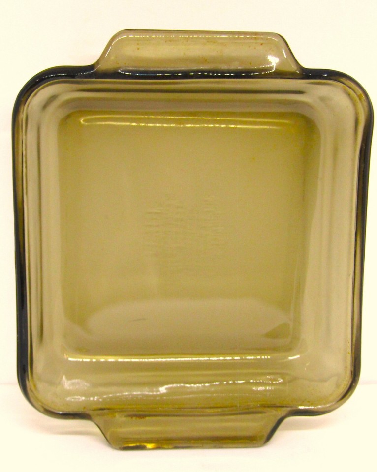 Vintage Anchor Hocking Amber Glass Square Baking Pan, 8 1/2". eBay