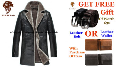 Lionstar Newage Top Qualität Herren Echtleder extra warmer Wintermantel mit Fell