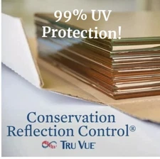 Tru Vue Conservation Reflection Control Glass-11 x 14 With 99% UV Protection!