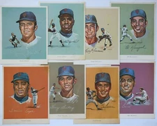 1969 CITGO Gas NEW YORK METS Complete Set of Eight 8" x 10" Portrait Cards