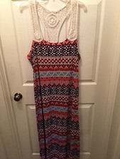 Maxi Dress from Caren Sport SIZE 1X Lace Shoulder Straps Sleeveless Summertime