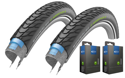 2 x Schwalbe Reifen Marathon E-Plus Schwarz Reflex 28'' 27'' + Schläuche wählbar
